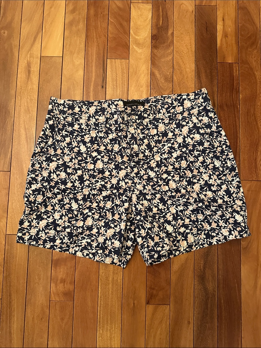 Banana Republic Navy Floral Bermuda Shorts